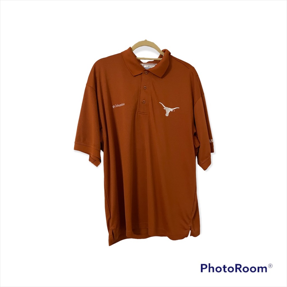 Texas Longhorns Columbia Omni Shade PFG fishing polo golf shirt Size Large